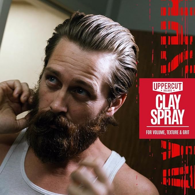 UPPERCUT DELUXE Clay Spray for Men, 5.0 oz – Texturizing Volume Spray with Natural Matte Finish – For Medium to Long Hair – Adds Grit, Thickness & Reworkable Hold