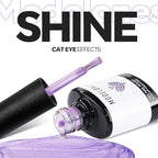 modelones Cat Eye Gel Nail Polish,Glitter Purple Gel Polish with Magnet Magentic Cateye Gel Polish Soak Off Led Reflective Gel Top Coat Manicure Salon DIY Gifts