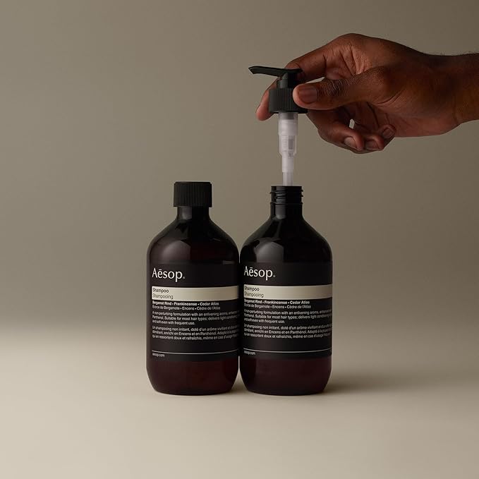 Aesop Shampoo + Refill | Soften Hair, Restore Shine | Bergamot Rind, Frankincense, Cedar Atlas | 16.9 oz / 500 mL (Pack of 2)