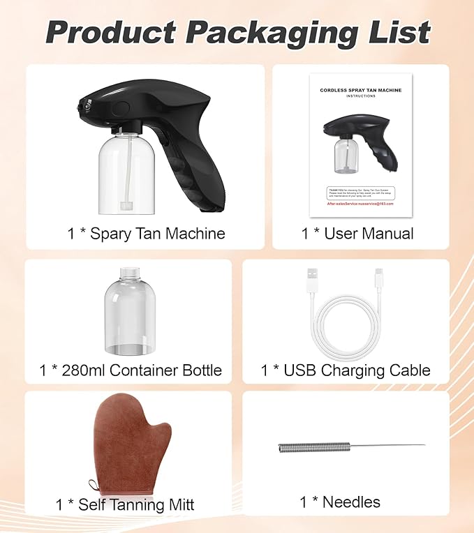 Spray Tan Machine, Spray Tan Gun, Even Spraying, Portable and Cordless Spray Tan Gun, Long Battery Time, One-touch Operation, At Home Spray Tan Machine/For Swimming Tanner Travel Beach Salon DIY Tan