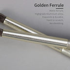 Natural Pony Hair Eye Shadow Brush, ENZO KEN Small Detail Eyeshadow Brush, Detailing Eye Shadow Brush, Mini Eye Smudge Brush, Corner Eyeshadow Brush, Eye Brushes, Eyeshadow Blending Brush. Gold, E204S