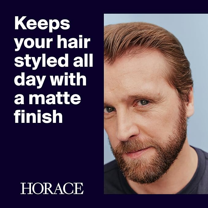 HORACE Hair Wax Pomade for Men – Strong & Long-Lasting Hold – Matte Finish – No Silicones or Mineral Oils – Woody Scent – Refillable, 50 ml