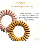 TIZZYT Hair Ties, 18 Count - Vintage matte color Spiral Hair Ties, No Crease, Suitable For Women And Children With Thick Or Thinning Hair