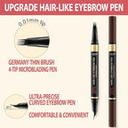 LAVONE Eyebrow Pen,2-IN-1 Dual-ended Waterproof Eyebrow Pencil,with 4 Tip Microblading Eyebrow Pen and Ultra-Precise Brow Pencil,Dual-ended Eyebrow Brush, for Natural Looking - Blonde 01