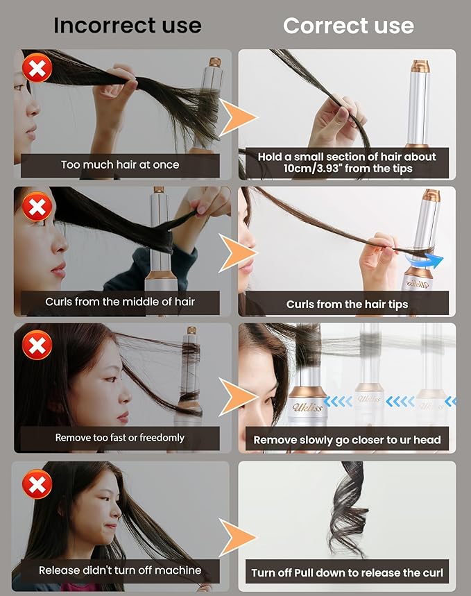 UKLISS Hair Dryer Brush 7 in 1，110000 RPM Hair Dryer with Diffuser for Curly & Twisted Hair Professional Ionic Brush Blow Dryer for Salon-Quality Styling, White Gold