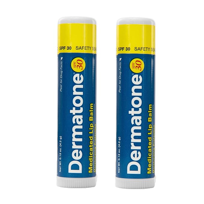 Dermatone Original Medicated Lip Balm | Soothing & Moisturizing | Cocoa Butter, Aloe, Vitamin E | Lip Repair | SPF30 | 2-Pack, 0.15oz sticks
