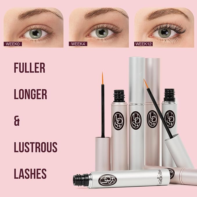Unidollss Tubing Mascara Volume and Length Black and Lash Serum Set Lengthening Long Lasting All Day,Eyelash Growth Serum for Thicker,Longer Lash and Eyebrow,Tubing Mascara for 30+ Women,Gluten-free