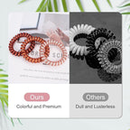 JessLab Spiral Hair Ties for Women, 10-Pack Traceless No-Damage Ponytail Holders, Coils Hair Bands for Girls, Assorted Colors