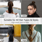 120 Pcs Black Hair Ties No Damage for Women, Ponytail Holders for Thick Hair, Seamless Cloth Fabric Soft Hair Bands for Women's Hair, Hair Elastics Pony Tails Hair Tie Hair Band (Black)