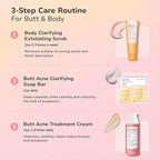Butt Acne Clearing Set: Butt Acne Lotion + Acne Soap + Body Acne Scrub for Breakouts on Butt, Thighs, Back & Chest, KP Bumps, Clogged Pores & Rough Buttocks – Exfoliate, Cleanse & Smooth