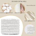 Suncdelv Silk,100% Silk Scrunchies for Hair,22 Momme Hair Ties for Anti-Crease & Breakage,Natural Women Hair Accessories，Fashion Hairbands 6PCS（White）