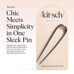 Kitsch Metal French Hair Pin for Women - Elegant Hair Accessories, Ideal for Buns & French Twist, Designed for a Secure, Comfortable Fit | Ideal Gifts for Women - Hematite