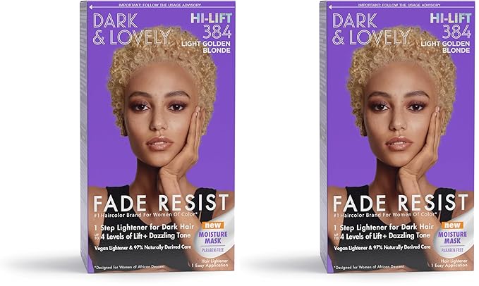 SoftSheen-Carson Dark and Lovely Fade Resist Rich Conditioning Color, Light Golden Blonde 384 (Pack of 2)