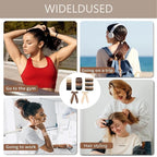 Hair Ties for women 5 styles Hair Elastics(15 No Damage Hair Ties 50 High Elastic Ties 15 Ponytail Holders 2 Bow Hair Clips 20 Snap Hair Clips) Pain-free No Crease multiple colors for all hair types