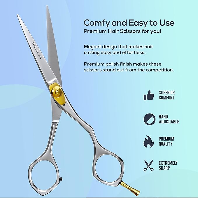 Suvorna 6" Hair Cutting Scissors for Professionals, Barbers & Hairdressers – Sharp Hair Shears for Cutting, Trimming, Grooming – Hair Scissors Professional for Men, Women, Adults