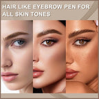 Boobeen 3pcs Waterproof Eyebrow Pen，Dual-Ended Eyeliner Microblading Eyebrow Pencil for Women，Long Lasting Hair-Like Brow Pen with Brow Brush，Dark Brown