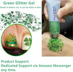 Go Ho Green Face Body Glitter,St Patricks Day Face Glitter Makeup,Green Face Paint Holographic Chunky Sequins Glitters for Eye Lip Hair Nails,Festival Rave Accessories,52g