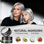 JVR Temporary Silver White Hair Color Wax for Women Men Natural Matte Color Hair Dye Wax, 2 IN1 Girl Boy Hair Styling Mud Washable Disposable Hair Style All Day Hold for Party, Cosplay