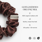 Clementine Sleepwear Organic Silk Scrunchie Set Ice Cream | 4 Skinny and 4 Midi Scrunchies Made with GOTS Certified Silk for Gentle, Frizz-Free Styling