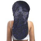 AWAYTR Long Satin Bonnet for Braids - Elastic Silk Hair Bonnets for Sleeping Night Cap Stretchy Tie Band for Women(Midnight)