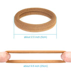 50PCS Seamless Hair Ties for Women Thick Hair, Soft Pony Tails, Large Elastic Hair Bands, Thick Ponytail Holders No Damage, Light Brown, 2 Inch in Diameter