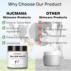 Beef Tallow for Skin 4 OZ, Natural Unscented Tallow and Honey Balm, Grass Fed Beef Tallow for Face and All Skin Types
