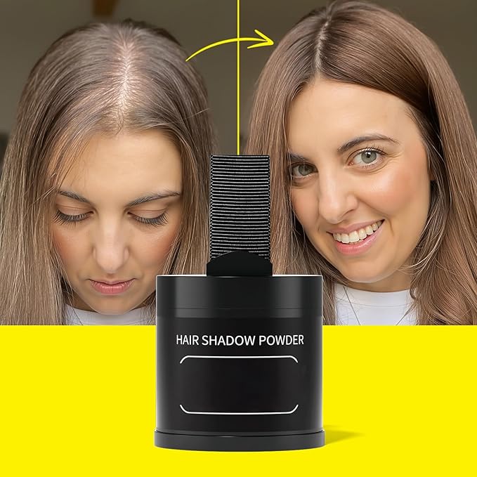 Gowwim Root Touch up Powder, Instantly Gray Hair Cover up Hairline Powder for Women & Men Waterproof and Sweatproof Root Cover Up Long-Lasting for Thinning & Loss Hair (Dark Brown, 10g)