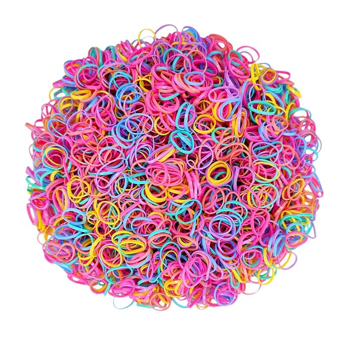 3200 Pcs Elastic Rubber Bands Small Hair Ties Hair Rubber Mini Hair Bands Hair Elastics Tiny Soft Holder Ponytails for Girls (Spring Color)