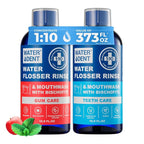 2 Pack Concentrated Water flosser Rinse & Mouthwash, Add to Oral irrigator, Apple Mint & Mint Flavor, Alcohol and Fluoride Free, Made in USA, Gum & Teeth Care