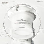 R4 Rice Wash Off Facial Mask – 4-in-1 Korean Skin Care, Pore Refining, Gentle Exfoliating, Hydrating, Smooth Texture, Rice Ferment & Enzyme, Soft Cream Wash-Off, 3.38 fl oz