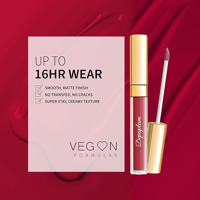 Dark Red Lipstick Matte for Women Superstay Wine Red Long Lasting Lipstick Smudgeproof Liquid Lipsticks Cruelty Free Lip Makeup, DM30 Witch Red