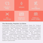 Cote Beauty's Peptide Lip Shine in Branson, Ultra Hydrating & Long-Lasting Coral Plumping Lip Gloss for Women with Hyaluronic Acid, Shea Butter & Jojoba Oil, Vegan & Cruelty-Free, 0.12 Fl Oz