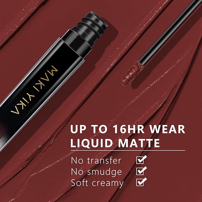 MAKI YIKA Brown Nude Lipstick for Women Color Stay Long Lasting Lipsticks, No Smudge Matte Liquid Lipstick Transferproof Waterproof Lip Stick, DINNER TIME
