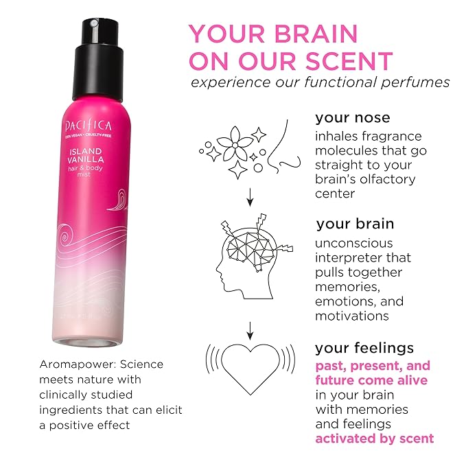 Pacifica Hair Mist Perfume & Full Body Spray for Women - Island Vanilla Body Mist Fragrance w/Sugar, Vanilla & Sandalwood Clean Beauty Alcohol-Free, Vegan & Cruelty-Free, 5 oz