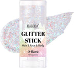 DAGEDA Dazzle Body Glitter Stick,Sparkly Face Glitter Makeup,Holographic Hair Glitters Mermaid Makeup Rave Outfits for Women, Shimmer Face Paint Stick Singer Concert Accessories