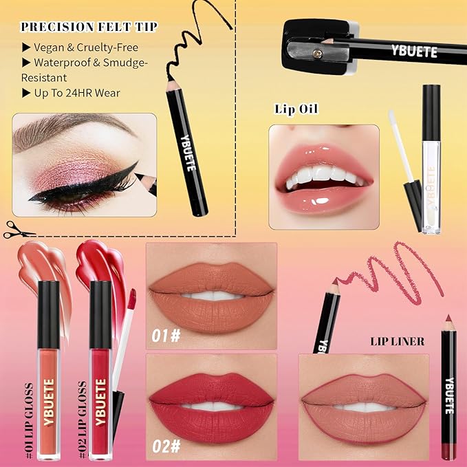 Beginner Makeup Kit for Teen,Makeup Set for Girl Women,Beginner Makeup Kit with Cosmetic Train Case Included 32 Colors Eyeshadow Blush Contour Lip Liner Lip Gloss Eyeliner Brush Set Mirror