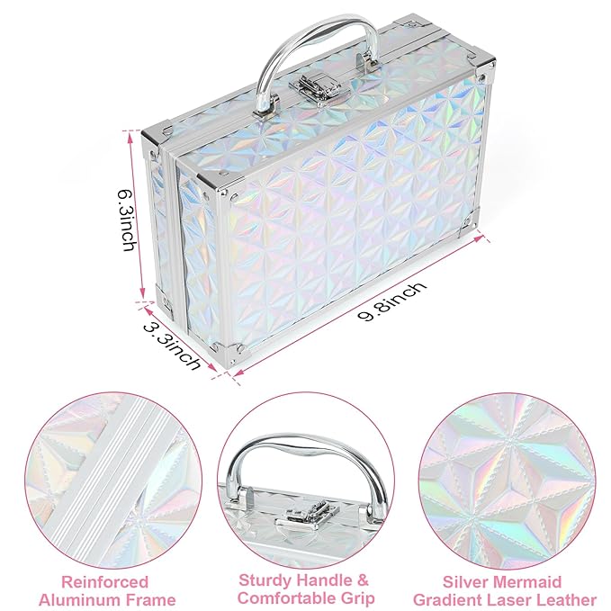 Anpro All-In-One Makeup Kit for Girls 10-12 with Case, Pro Teen Makeup Set, Tween Makeup Kit for Teens Women, Full Make Up Starter Kit with Brushes, Lipstick, Eye Shadow, Palette, Blush, Glitter Gel