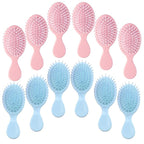 12 pcs Mini Hair Brush,Travel Detangling Brush with Exquisite Packaging Box,Mini Brush for Most Hair Types,Bridesmaid Party Christmas Stockings Filling Wet Hair Brushes (Pink and Blue)