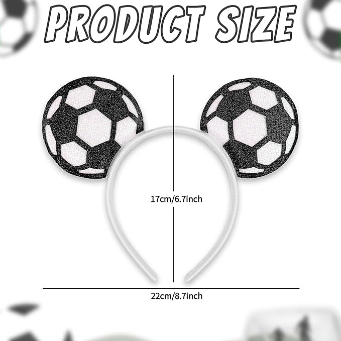 Game Day Fans Headbands for Women&Men, Glitter Ball Sports Hairbands, Sports Themed Hair Accessory, Team Party Favor