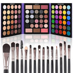 UCANBE Eyeshadow Palette with 15Pcs Brushes Makeup Set, Pigmented 86 Colors Make Up Sets Valentine's Day Gift, Matte Shimmer Glitter Eye Shadow Pallet Highlighter Contour Blush Powder Brush Beauty Kit