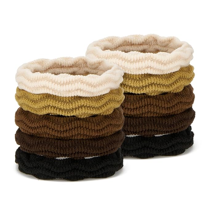 10 Pcs No Damage Hair Ties Thick Hair Elastic Rubber Bands Hair Accessories Scrunchies Seamless for Women