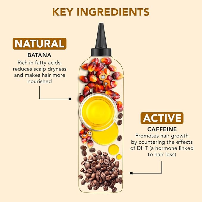 Botanic Hearth Hair Oil for Hair Growth | Strengthening Dry, Frizzy, Damaged Hair & Scalp Treatment | No Parabens or Harmful Sulfates | All Hair Types | Batana & Caffeine Hair Oil - 6.7 Fl Oz