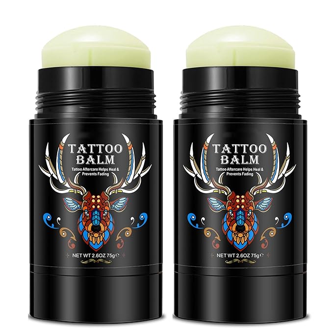 2pack Tattoo Aftercare Butter Balm, 2.6 oz, Old & New Tattoo Moisturizer Healing Brightener for Color Enhance, Natural Tattoo Cream