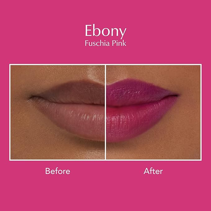 Thrive Causemetics Impact-FULL Smoothing Lipstick, Moisturizing Lip Makeup Essential with Vitamin E, Lightweight Creamy Lipstick for Women, Long Lasting, Vegan, Shade Ebony (Fuchsia Pink)