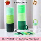 LuSeren 120 Pcs Green Hair Ties for Women, No Damage Soft Seamless Nylon Hair Elastics for Thick Hair, Ponytail Holders,6 Gradient Green Hair Accessories