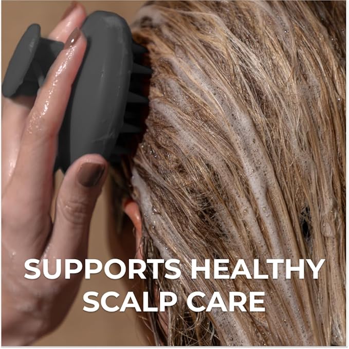 DS Labs Revitalizing Scalp Brush - Silicone Shampoo Massager for a Cleaner, Fresher, Feeling Scalp, Lifts Build Up & Boosts Lather, Ergonomic, Water Resistant, for All Hair Types
