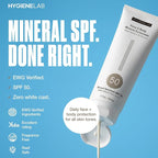 HygieneLab Mineral Sunscreen SPF 50 – Invisible Sheer Finish, Rated Excellent on Yuka, Zinc Oxide, Broad Spectrum UVA/UVB Protection, Reef Safe, Aloe Vera & Shea Butter Hydration (Large 6 oz)