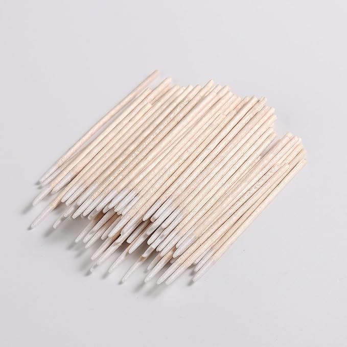 200Pcs Pointed Cotton Swabs 2.67 Inch Microblading Precision Tip Cotton Swab Wooden Long Cotton Sticks Applicator Makeup Gun Cleaning Eyebrow Tattoo Permanent Supplies