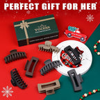 TOCESS 8 Pack Neutral Big Hair Claw Clips for Women Large Claw Clip for Thin Thick Curly Hair 90's Strong Hold 4.33 Inch Nonslip Matte Jumbo Hair Clips