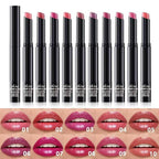 Classic Red Lipstick For Women Matte Nude Glitter Highly Pigmented Moisturizing Lip stick Hypoallergenic Waterproof Long Lasting Lipsticks Quick Makeup Lightweight Portable Magenta # 02